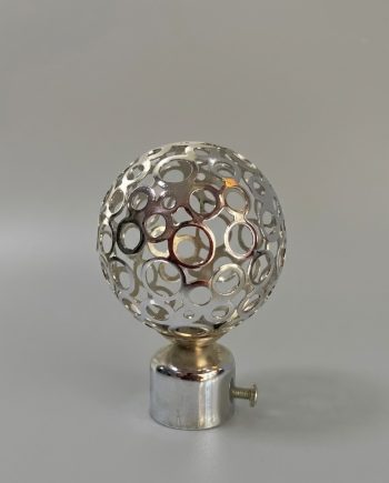 Hollow-Ball Curtain Rod Finials – Set of 2 Decorative Crystal-Style Glass Stoppers for 1-Inch Rods