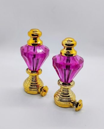 Luxury Crystal Curtain Rod Finials – Set of 2, 25mm Star Shaped Ends in Purple & Gold (Decorative Window Decor)