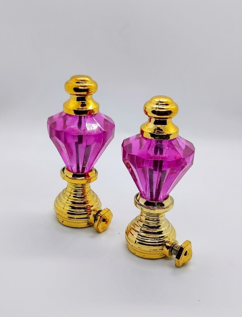 Luxury Crystal Curtain Rod Finials – Set of 2, 25mm Star Shaped Ends in Purple & Gold (Decorative Window Decor)